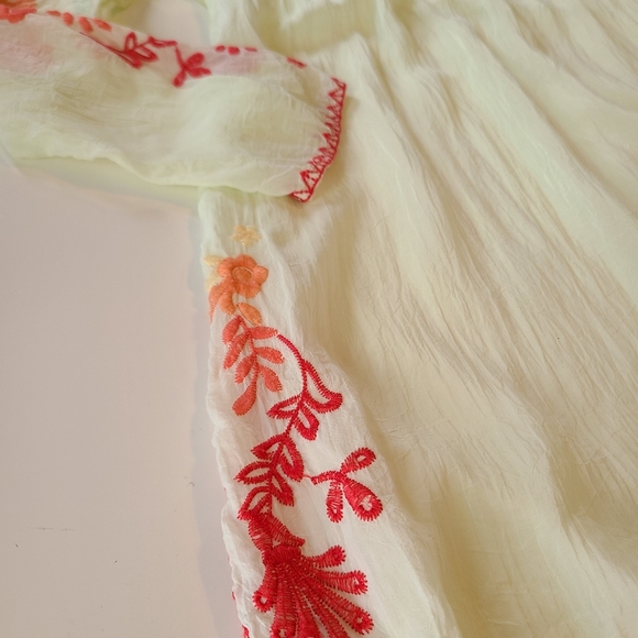 *SOLD* Johnny Was Leemon Embroidered Tunic Top Sheer Gauzy Shirt XS - Picture 10 of 15